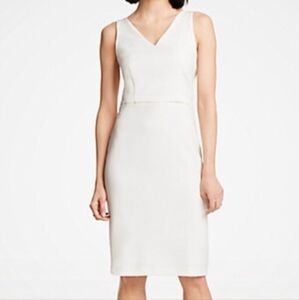 Ann Taylor Off White Embroidered Knee Length Dress, Size 4 NEW WITH TAGS